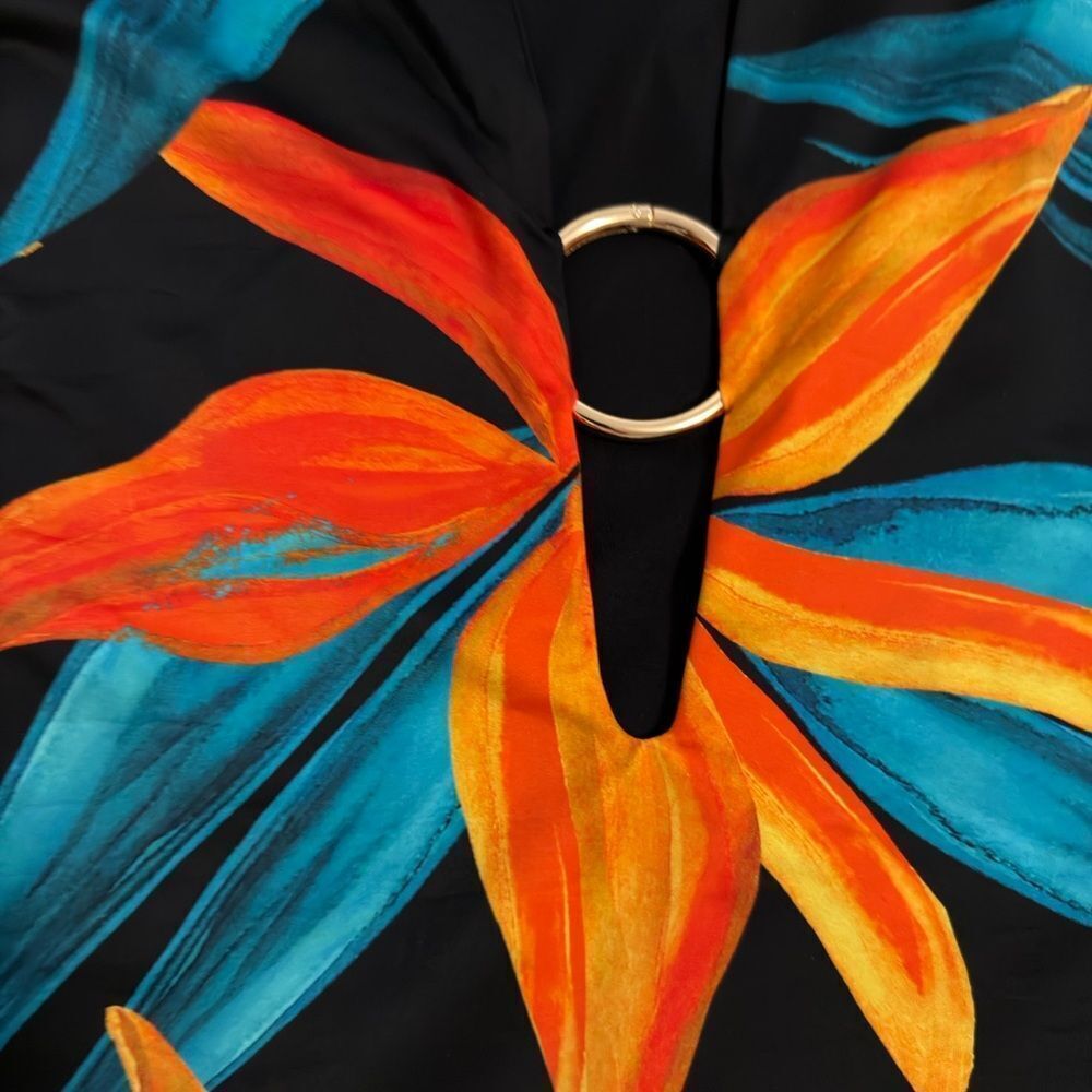Louisa Ballou Vibrant Floral Swimsuit coverup mini dress M - Picture 5 of 8